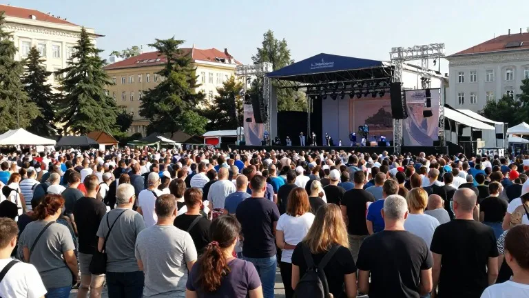 Illustration for: Serbian voters weigh 150,000-strong student bloc against long-term leader Vučić