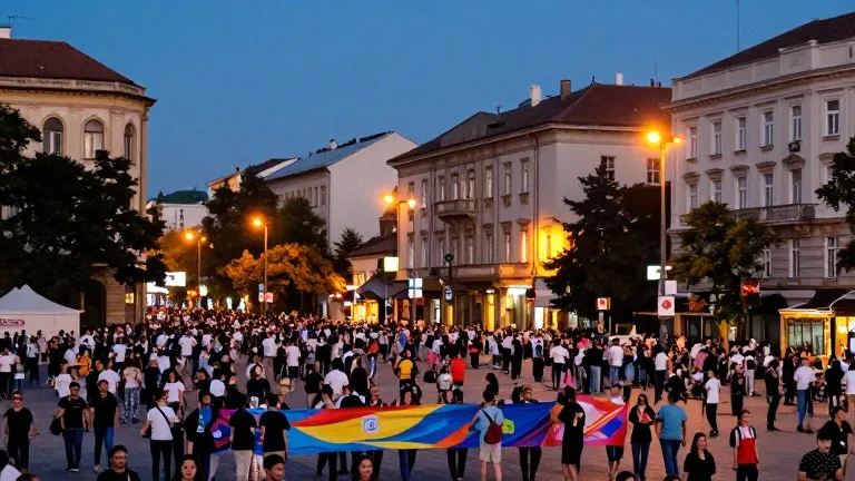 Illustration for: Serbians vote in parliamentary election as student group targets 40 percent